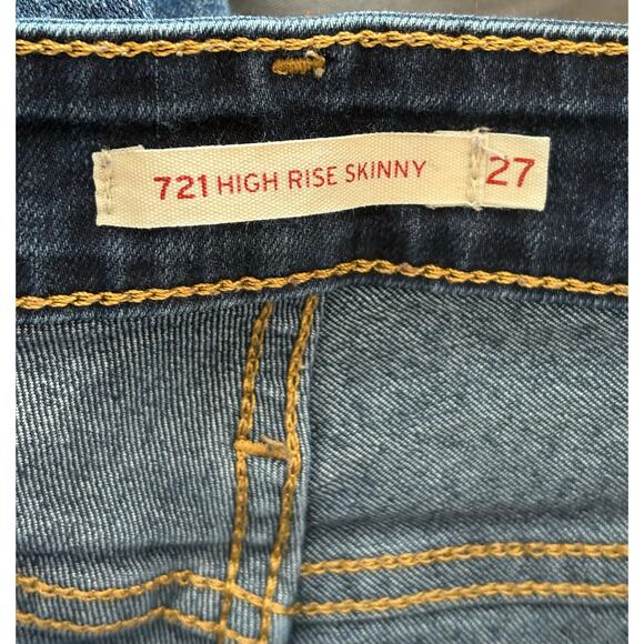 Levi's Jeans, 721 High Rise Skinny, Dark Wash, Women's Size 27 - Picture 2 of 8